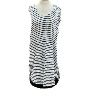 Merona sleeveless striped tunic/dress with hood scoop neck size XL